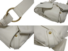 Load image into Gallery viewer, YVES SAINT LAURENT イヴサンローラン リボンバッグ ショルダーバッグ 151215 レザー ホワイト ゴールド金具 美品 中古 4b005837