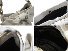 Load image into Gallery viewer, YVES SAINT LAURENT イヴサンローラン リボンバッグ ショルダーバッグ 151215 レザー ホワイト ゴールド金具 美品 中古 4b005837