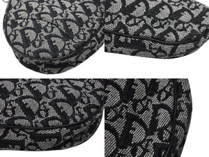 極美品 ChristianDior クリスチャンディオール サドルポーチ ワンショルダーバッグ SLO44012 トロッター ブラック ガリアーノ期 中古 4b005841