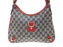 Load image into Gallery viewer, GUCCI グッチ ワンショルダーバッグ ハンドバッグ GGキャンバス レザー レッド ブラウン 130738 ゴールド金具 美品 中古 4b005842