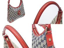 Load image into Gallery viewer, GUCCI グッチ ワンショルダーバッグ ハンドバッグ GGキャンバス レザー レッド ブラウン 130738 ゴールド金具 美品 中古 4b005842