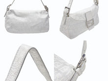 Load image into Gallery viewer, FENDI フェンディ ズッキーノ柄 マンマバケット グリッター ワンショルダーバッグ 8BR003 キャンバス シルバー シルバー金具 美品 中古 4b005843