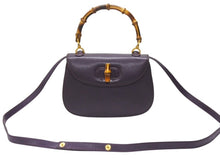 Load image into Gallery viewer, 極美品 GUCCI グッチ ハンドバッグ ショルダーバッグ 2way 000460188 レザー バンブー パープル ゴールド金具 中古 4b005844