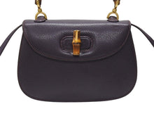 Load image into Gallery viewer, 極美品 GUCCI グッチ ハンドバッグ ショルダーバッグ 2way 000460188 レザー バンブー パープル ゴールド金具 中古 4b005844