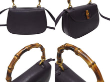 Load image into Gallery viewer, 極美品 GUCCI グッチ ハンドバッグ ショルダーバッグ 2way 000460188 レザー バンブー パープル ゴールド金具 中古 4b005844