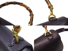 Load image into Gallery viewer, 極美品 GUCCI グッチ ハンドバッグ ショルダーバッグ 2way 000460188 レザー バンブー パープル ゴールド金具 中古 4b005844