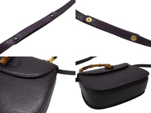 Load image into Gallery viewer, 極美品 GUCCI グッチ ハンドバッグ ショルダーバッグ 2way 000460188 レザー バンブー パープル ゴールド金具 中古 4b005844