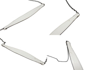 PRADA プラダ 2WAY クラッチバッグ ショルダーバッグ がま口 レザー ホワイト シルバー金具 美品 中古 4b005846