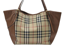 画像をギャラリービューアに読み込む, Burberry バーバリー ノバチェック トートバッグ ノヴァチェック トートバッグ ハンドバッグ 1990-2000年代 ベージュ ブラウン 美品 中古 4b005849 