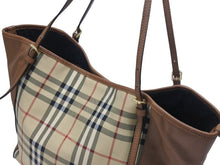 画像をギャラリービューアに読み込む, Burberry バーバリー ノバチェック トートバッグ ノヴァチェック トートバッグ ハンドバッグ 1990-2000年代 ベージュ ブラウン 美品 中古 4b005849 