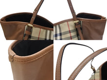 画像をギャラリービューアに読み込む, Burberry バーバリー ノバチェック トートバッグ ノヴァチェック トートバッグ ハンドバッグ 1990-2000年代 ベージュ ブラウン 美品 中古 4b005849 