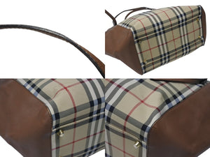 Burberry バーバリー ノバチェック トートバッグ ノヴァチェック トートバッグ ハンドバッグ 1990-2000年代 ベージュ ブラウン 美品 中古 4b005849 