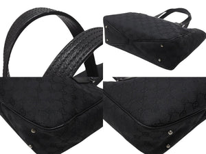 GUCCI グッチ GGパターン ハンドバック トートバッグ 113019 ブラック 黒 シルバー金具 キャンバス 美品 中古 4b005855 