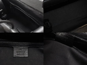 極美品 GUCCI グッチ バンブー ハンドバッグ ウッド調 GGキャンバス イタリア製 レザー ブラック 中古 4b005856