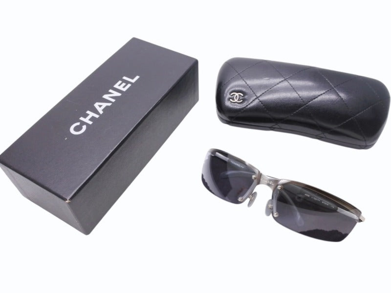 CHANEL シャネル サングラス アイウェア 4008 c.123/77 サイズ67◻︎14 115 ココマーク ブルー グレー シルバー 美品 中古 4b005857
