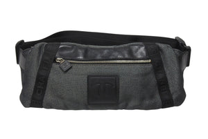 CHANEL シャネル スポーツライン ココマーク ウエストバッグ 10番台 ボディバッグ ブラック レザー ロゴ ジャガード シルバー金具 美品 中古 4b005860
