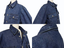 Load image into Gallery viewer, 極美品 CHROME HEARTS クロムハーツ デニムジャケット ブルゾン サイズM クロスボールボタン インディゴブルー シルバー925 中古 4b005861