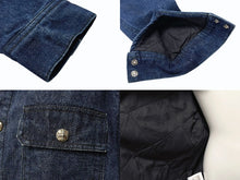 Load image into Gallery viewer, 極美品 CHROME HEARTS クロムハーツ デニムジャケット ブルゾン サイズM クロスボールボタン インディゴブルー シルバー925 中古 4b005861