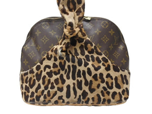 LOUIS VUITTON ルイヴィトン アズディン アライア アルマ ハンドバッグ M99032 モノグラム レオパード ハラコ 100周年限定 良品 中古 4b005862