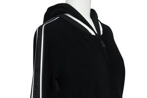CHANEL シャネル スポーツライン ジップアップフーディー パーカー P32616W04100 サイズ36 ココマーク パイル メッシュ 美品 中古 4b005863
