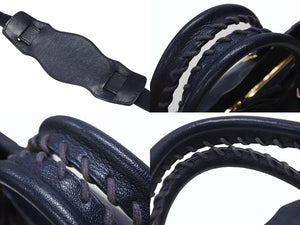 BALENCIAGA バレンシアガ クラシック メタリック エッジ シティ 2WAY ショルダーバッグ 390154 ネイビー ゴールド金具 美品 中古 4b005865