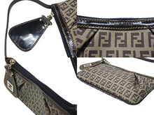 Load image into Gallery viewer, 極美品 FENDI フェンディ ズッキーノ柄 ワンショルダーバッグ 8BR566 ハンドバッグ ベージュ ブラウン キャンバス レザー ゴールド金具 中古 4b005868