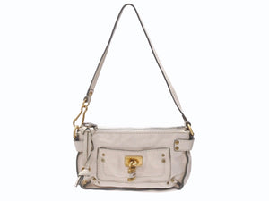 Chloe クロエ ミニ パディントン ポーチ ショルダーバッグ フランス製 レザー ベージュ ゴールド金具 美品 中古 4b005869