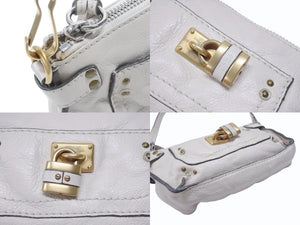 Chloe クロエ ミニ パディントン ポーチ ショルダーバッグ フランス製 レザー ベージュ ゴールド金具 美品 中古 4b005869