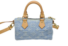 Load image into Gallery viewer, 新品同様 LOUIS VUITTON ルイヴィトン 2WAY ハンドハッグ Monogram Denim Nano Speedy モノグラム デニム ナノ スピーディ M11212 中古 4b005875