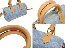 Load image into Gallery viewer, 新品同様 LOUIS VUITTON ルイヴィトン 2WAY ハンドハッグ Monogram Denim Nano Speedy モノグラム デニム ナノ スピーディ M11212 中古 4b005875