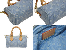 Load image into Gallery viewer, 新品同様 LOUIS VUITTON ルイヴィトン 2WAY ハンドハッグ Monogram Denim Nano Speedy モノグラム デニム ナノ スピーディ M11212 中古 4b005875