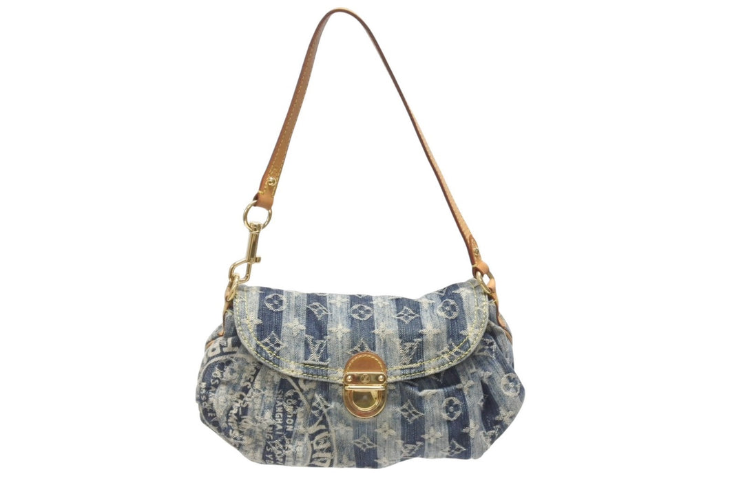 LOUIS VUITTON ルイヴィトン ミニプリーティ レイエ ショルダーバッグ M95333 モノグラムデニム ブルー 美品 中古 4b005876
