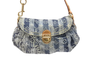 LOUIS VUITTON ルイヴィトン ミニプリーティ レイエ ショルダーバッグ M95333 モノグラムデニム ブルー 美品 中古 4b005876