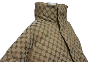 極美品 BALENCIAGA × GUCCI バレンシアガ グッチ 22AW ハッカー プロジェクト BB柄 パファー ダウンジャケット YZERR私物 ベージュ サイズ46 681885 中古 4b005880