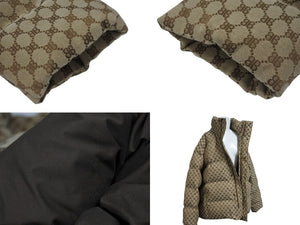 極美品 BALENCIAGA × GUCCI バレンシアガ グッチ 22AW ハッカー プロジェクト BB柄 パファー ダウンジャケット YZERR私物 ベージュ サイズ46 681885 中古 4b005880