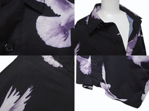 極美品 AMIRI アミリ オーバーサイズ プリント 長袖シャツ YZERR私物 コットン スパンデックス ブラック サイズM 中古 4b005881