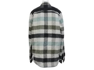 極美品 Rick Owens リックオウエンス シャツジャケット 22AW YZERR私物 RU02B2729-WFP チェック アルパカ 毛 サイズ48 中古 4b005882