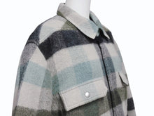 Load image into Gallery viewer, 極美品 Rick Owens リックオウエンス シャツジャケット 22AW YZERR私物 RU02B2729-WFP チェック アルパカ 毛 サイズ48 中古 4b005882