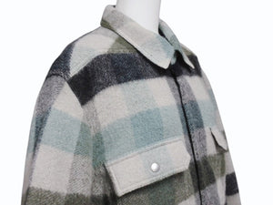 極美品 Rick Owens リックオウエンス シャツジャケット 22AW YZERR私物 RU02B2729-WFP チェック アルパカ 毛 サイズ48 中古 4b005882