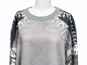 Givenchy ジバンシー スウェットシャツ ベースボールプリント 13W 7460 802 YZERR私物 グレー ポリエステル コットン サイズS 美品 中古 4b005883