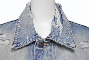 極美品 AMIRI アミリ GRATEFUL DEAD skull rose スカルデザインペイントデニムジャケット YZERR着用 ブルー マルチカラー サイズM 中古 4b005884