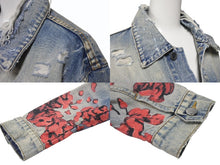 Load image into Gallery viewer, 極美品 AMIRI アミリ GRATEFUL DEAD skull rose スカルデザインペイントデニムジャケット YZERR着用 ブルー マルチカラー サイズM 中古 4b005884