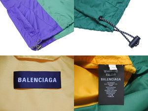 極美品 BALENCIAGA バレンシアガ カラーブロック ナイロンジャケット 18AW YZERR着用 イエロー グリーン パープル サイズ46 中古 4b005888