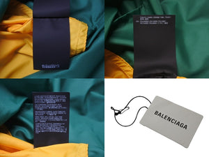 極美品 BALENCIAGA バレンシアガ カラーブロック ナイロンジャケット 18AW YZERR着用 イエロー グリーン パープル サイズ46 中古 4b005888