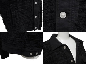 極美品 1017 ALYX 9SM blackmeans アリクス ブラックミーンズ デニムジャケット YZERR私物 コットン ポリウレタン ブラック サイズ48 中古 4b005889