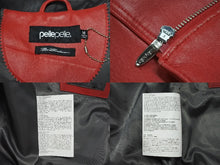 画像をギャラリービューアに読み込む, 極美品 pellepelle ペレペレ ENCRUSTED VARSITY PLUSH レザージャケット YZERR私物 322-37462 サイズM レッド ラインストーン 中古 4b005893 