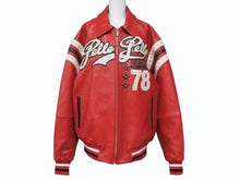 画像をギャラリービューアに読み込む, 極美品 pellepelle ペレペレ ENCRUSTED VARSITY PLUSH レザージャケット YZERR私物 322-37462 サイズM レッド ラインストーン 中古 4b005893 