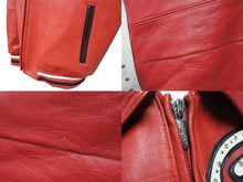 画像をギャラリービューアに読み込む, 極美品 pellepelle ペレペレ ENCRUSTED VARSITY PLUSH レザージャケット YZERR私物 322-37462 サイズM レッド ラインストーン 中古 4b005893 