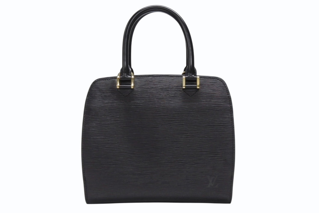 極美品 LOUIS VUITTON ルイヴィトン エピ ポンヌフ ハンドバッグ M52052 エピレザー ブラック ゴールド金具 中古 4b005896