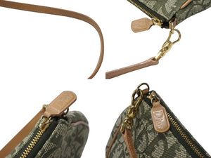 極美品 Christian Dior クリスチャンディオール サドルポーチ ガリアーノ期 ヴィンテージ トロッター柄 カーキ 中古 4b005899 